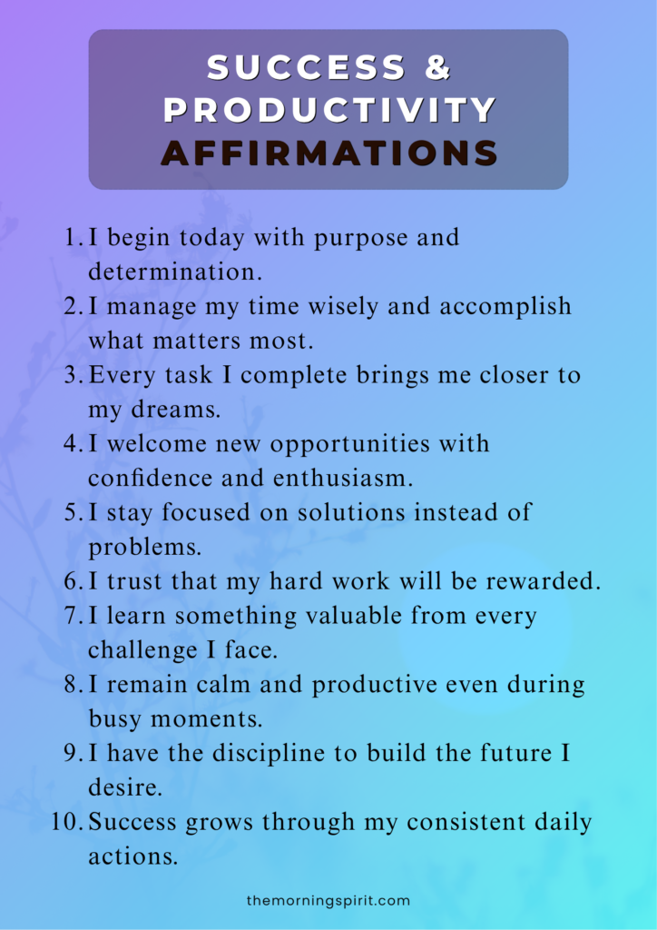 positive morning affirmations image
